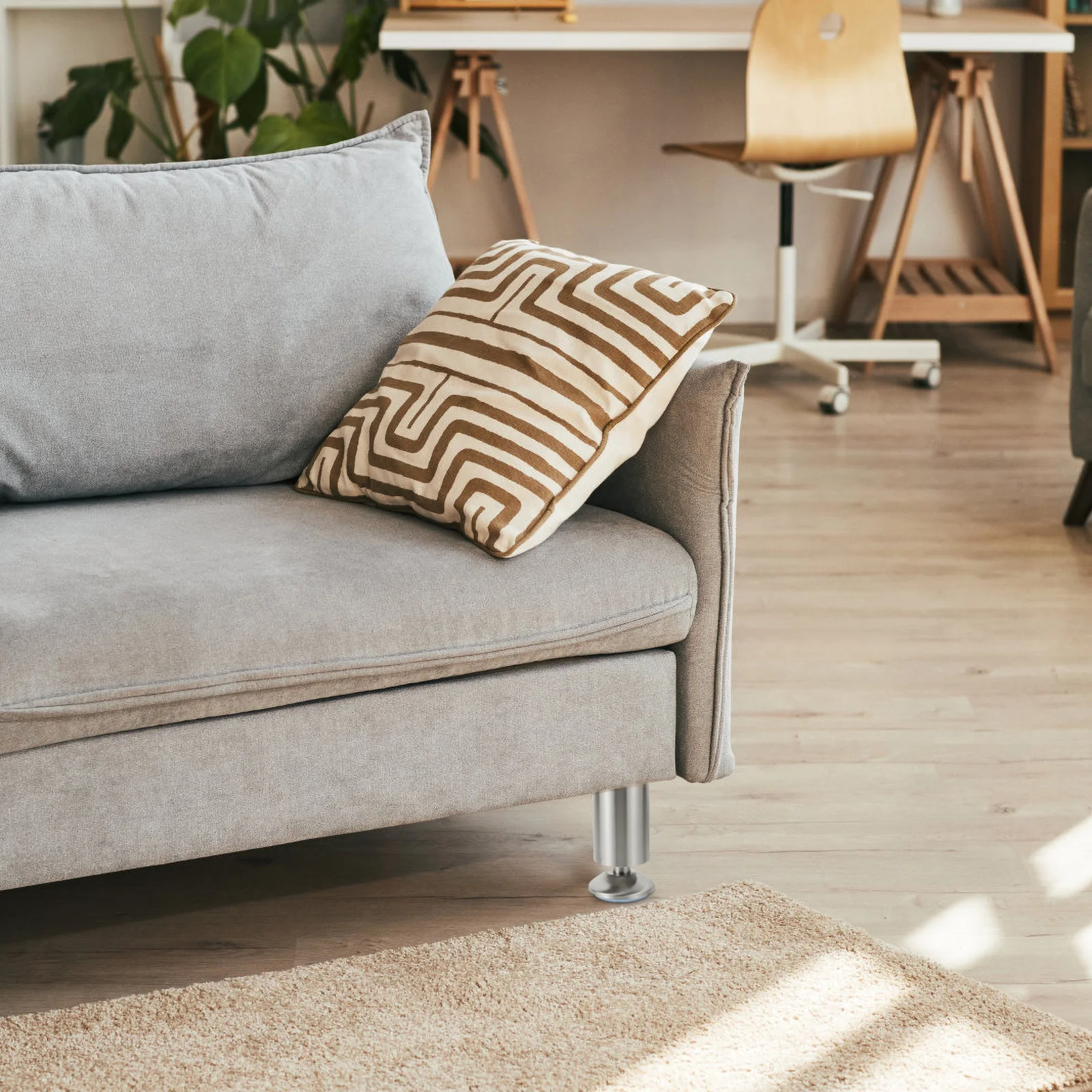 

4Pcs Adjustable Stainless Steel Furniture Legs Leveler Feet for Cabinet Table Chair Bookshelf Unit Anti-Slip Base Pads