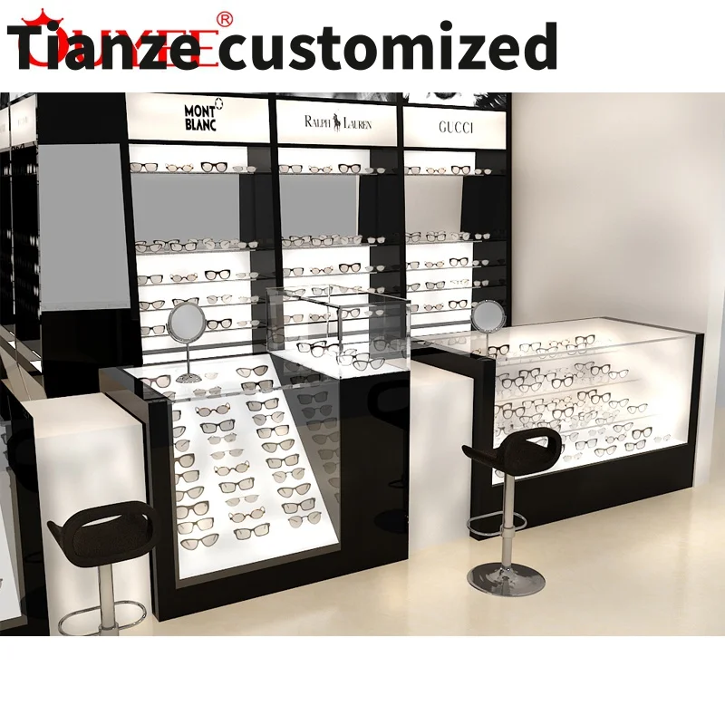 

Customized-Optical Shop Names Eyeglasses Glass Display Cabinets Optical Shop Counter Design Retail Store