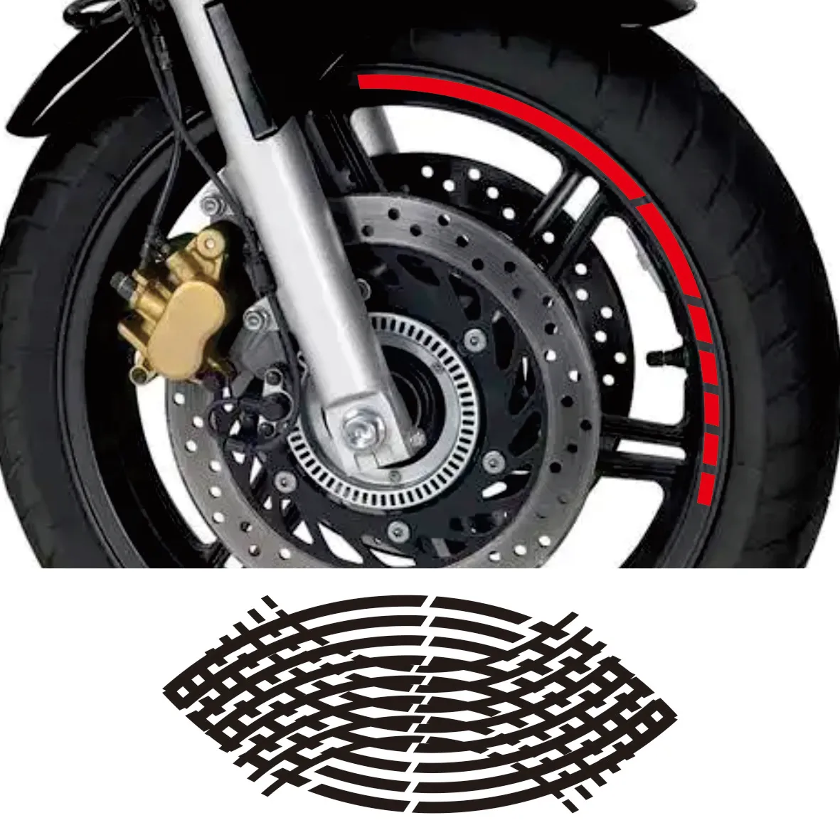 

5-Color Reflective Car Styling Strips & Motorcycle Wheel Decals Set - Compatible with 17/18 Inch Rims