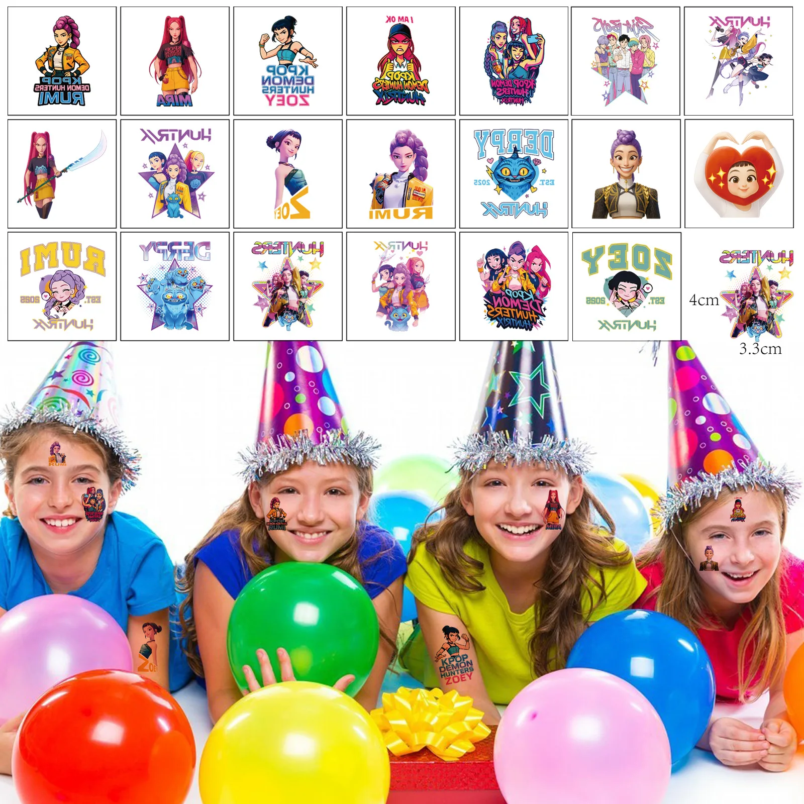 K-pop Demon Huntress Squad الوشم المؤقت 20 ورقة نقل المياه الكرتون وهمية هيئة الفن للحزب أفضل #2