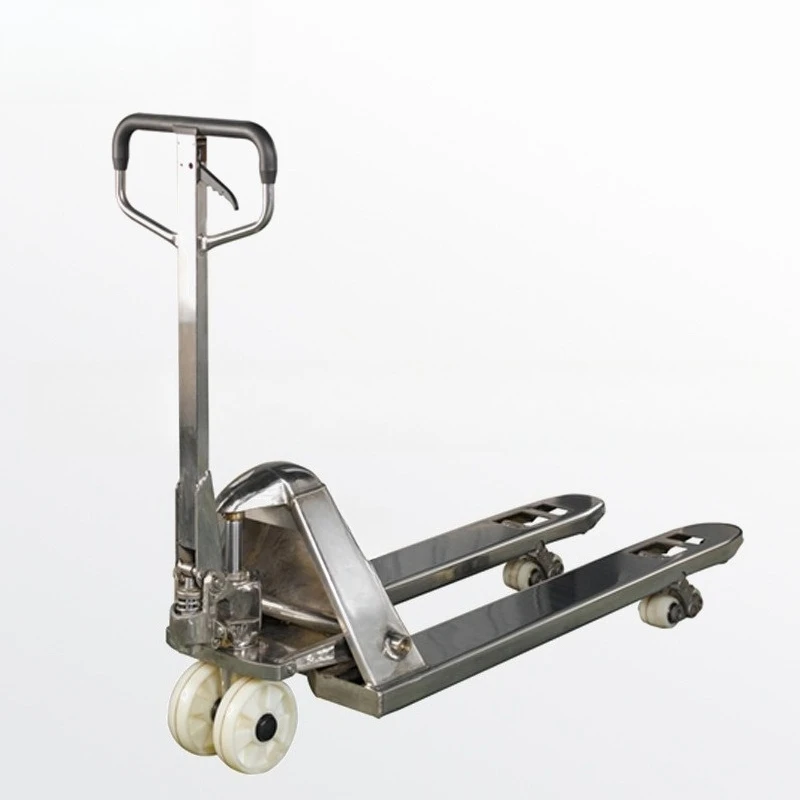 

304 stainless steel manual hydraulic handler lifting pallet loading and unloading cart push ox trailer