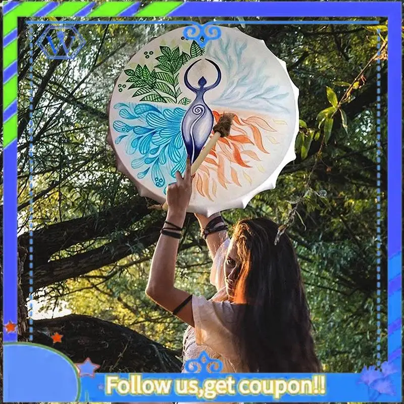 

Easy To Use Handmade Shamanic Drum Mother Earth Sounds From Nature Sound Healing 10 Inch Shaman Drum