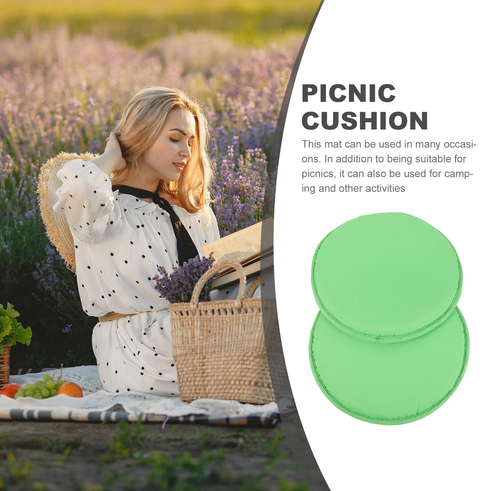 

2pcs Outdoor Picnic Mat Round Seat Cushion Sponge Pad Camping Durable Polyester Foam Mats Sitting Outdoor Tool