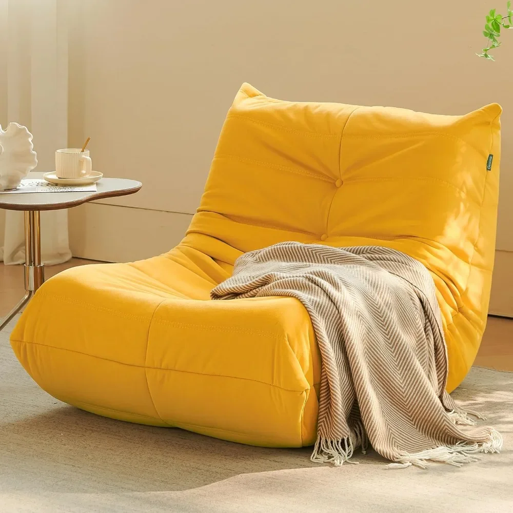 

Bean Bag Chair for Adults, Modern Linen Fabric Fireside Chair, Premium Microfiber Caterpillar Sofa Couch