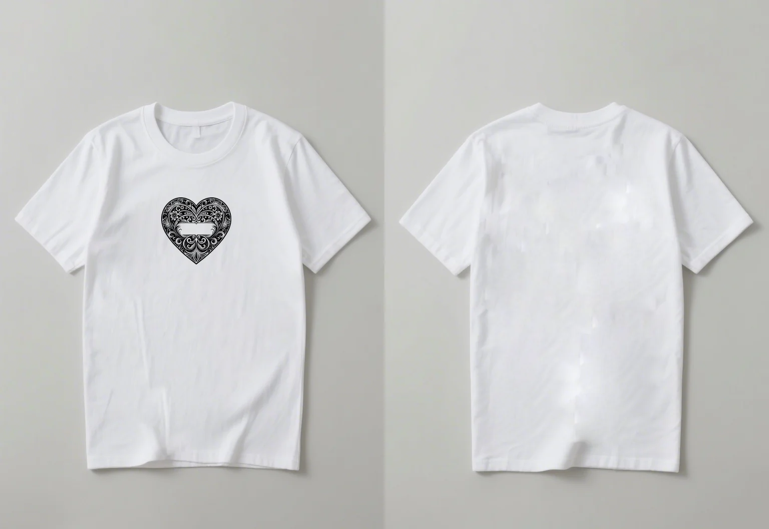 تي شيرت جديد غير رسمي وعصري بأكمام قصيرة لعام 2025 مع نمط قلب أبيض وأسود مناسب لكل من الرجال والنساء
