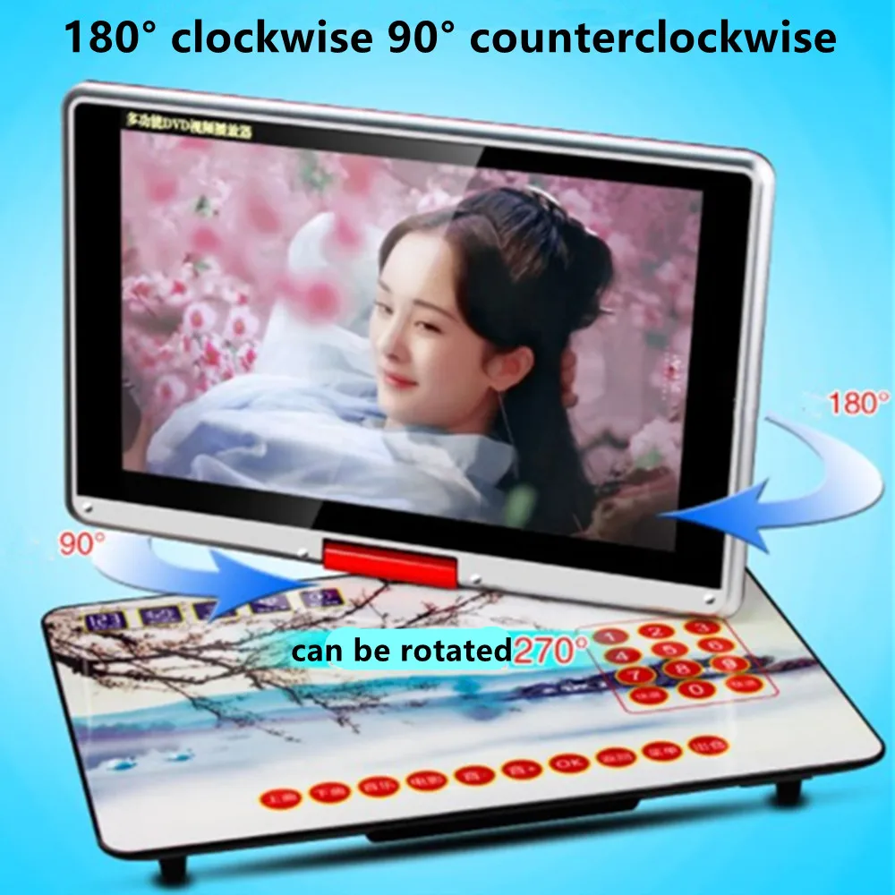 كامل تنسيق المحمول 25 بوصة DVD VCD CD EVD أقراص آلة HD 1280P مشغل فيديو MP3 4 AV المدخلات والمخرجات TF بطاقة USB سماعة التلفزيون ميناء