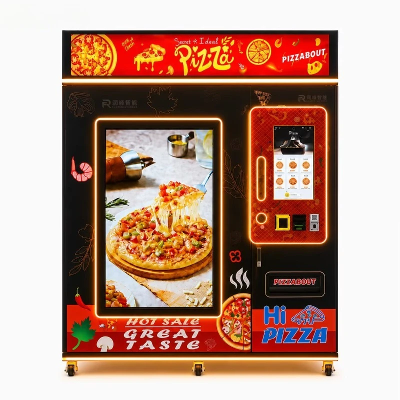 Pizza Vending Machine Touchscreen Display 20-150 Capacity Multiple Payment Automatic Stock Monitoring Street Use Customized