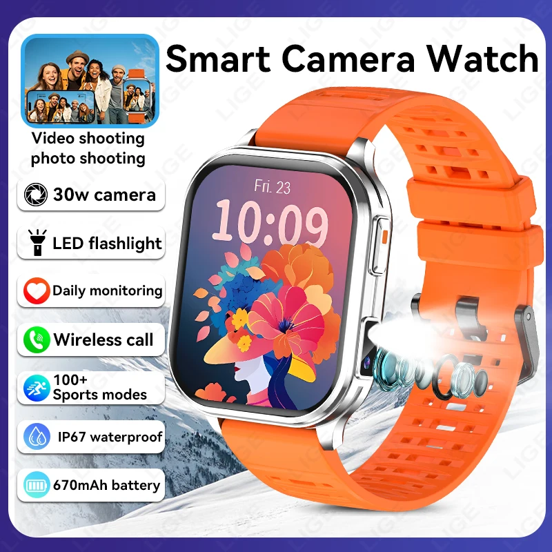 

Camera Photos Record Video Smart Watch Health Monitor Waterproof BT Call Recording Sports Fitness 2026 New Smart Watch Women Men