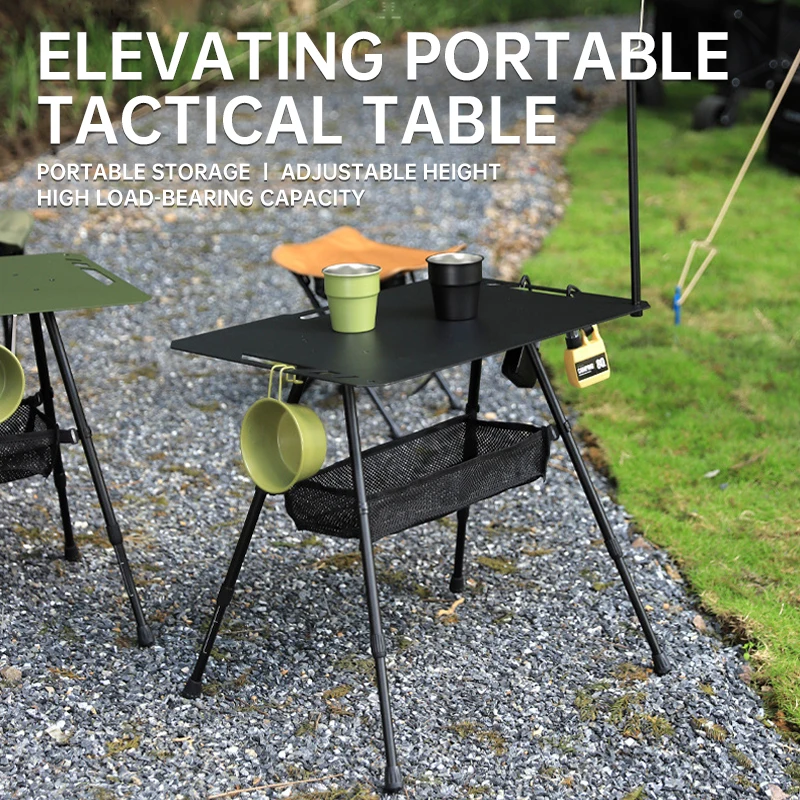 Outdoor Ultra Light Tactical Table Foldable Portable Elevating IGT Table Lightweight Camping Equipment Instagram Picnic TeaTable