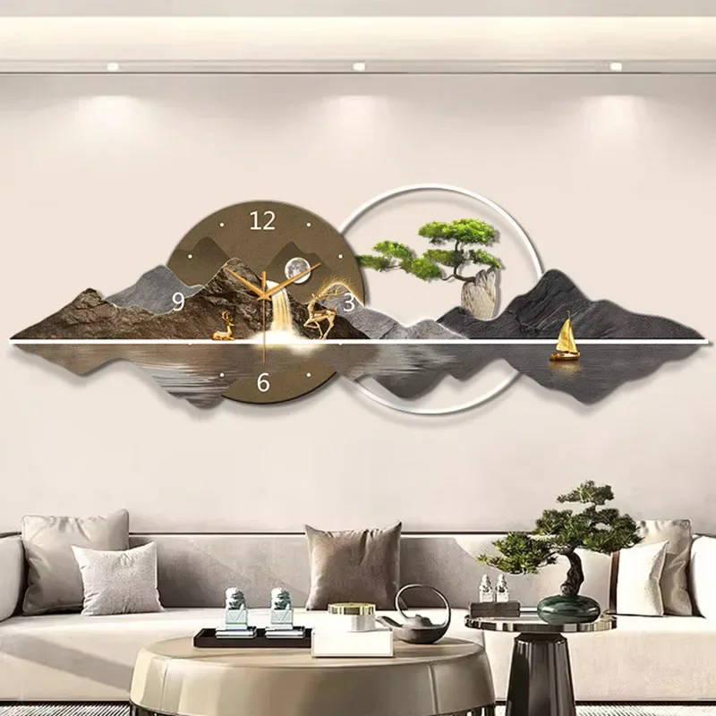 Chinese Style Wall Clock Wood Interior Bedrooms Nordic Living Room Xenomorph Wall Clocks Korean Horloge Murale Room Decorations image 4