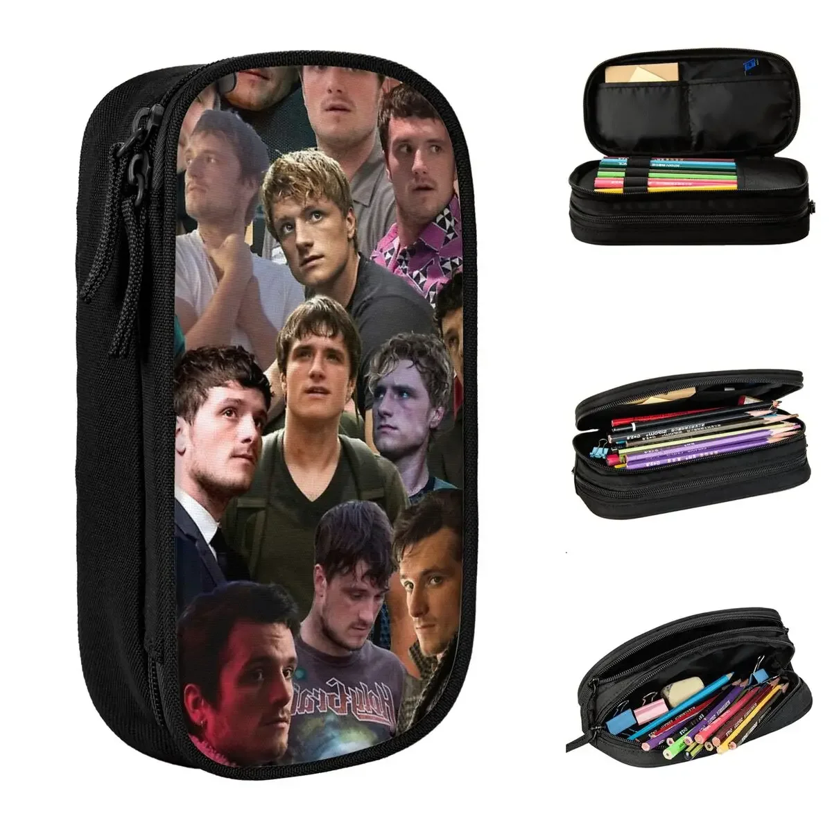 Fashion Josh Hutcherson Collage Pencil Cases Pencilcases Pen Box for Student Big Capacity Bag School Supplies Gift Stationery