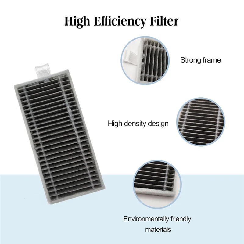 أجزاء ملحقات AC39 لـ Yeedi S14 Plus/Ecovacs X8 PRO OMNI/Ecovacs X8 PRO Plus أكياس ممسحة فلتر Hepa للفرشاة الجانبية الرئيسية