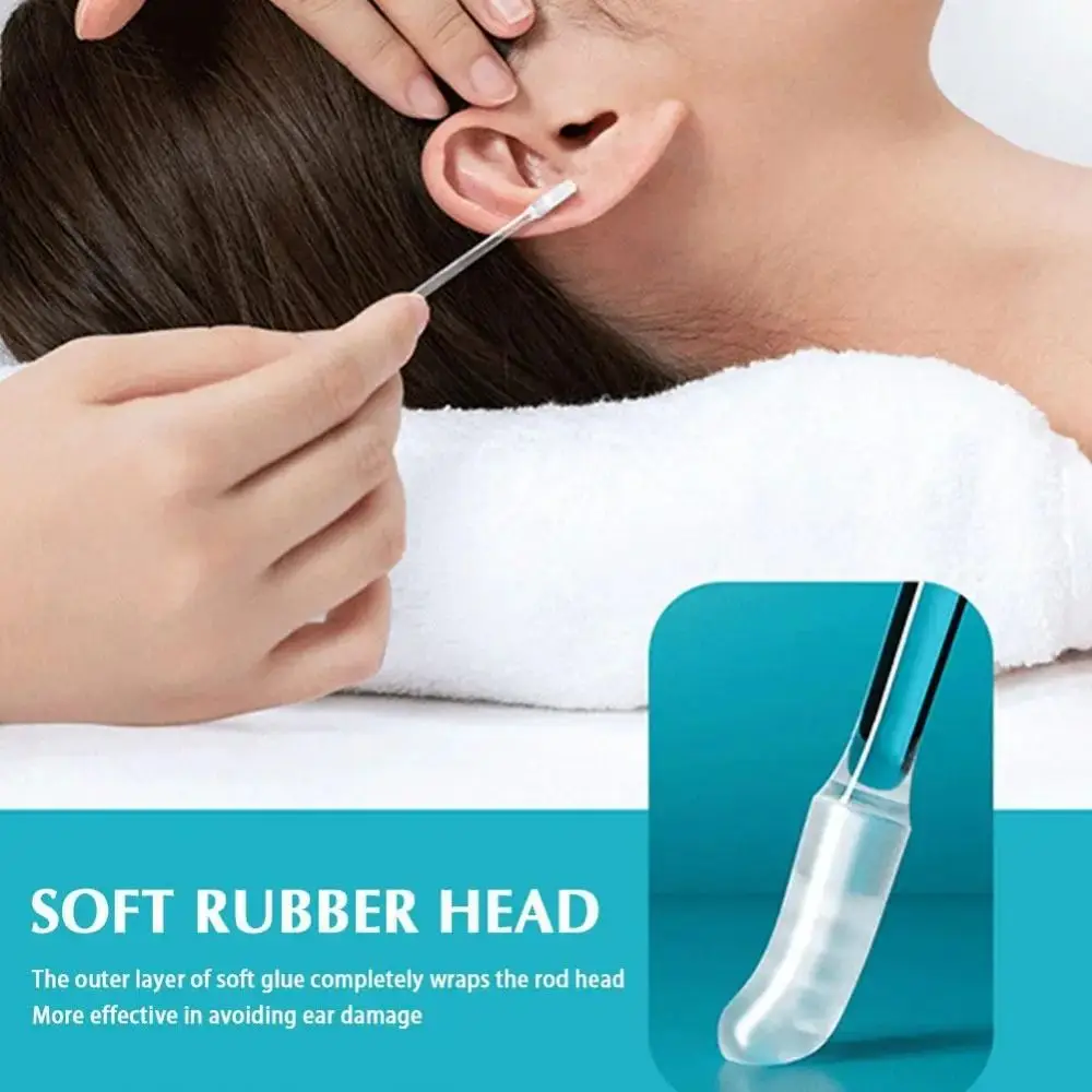 24Pcs/box Ear Cleaner Disposable Ear Swabs Small/Large Silicone Sticky Earwax Remover Stick Soft Sticky Ear Wax Removal Tool