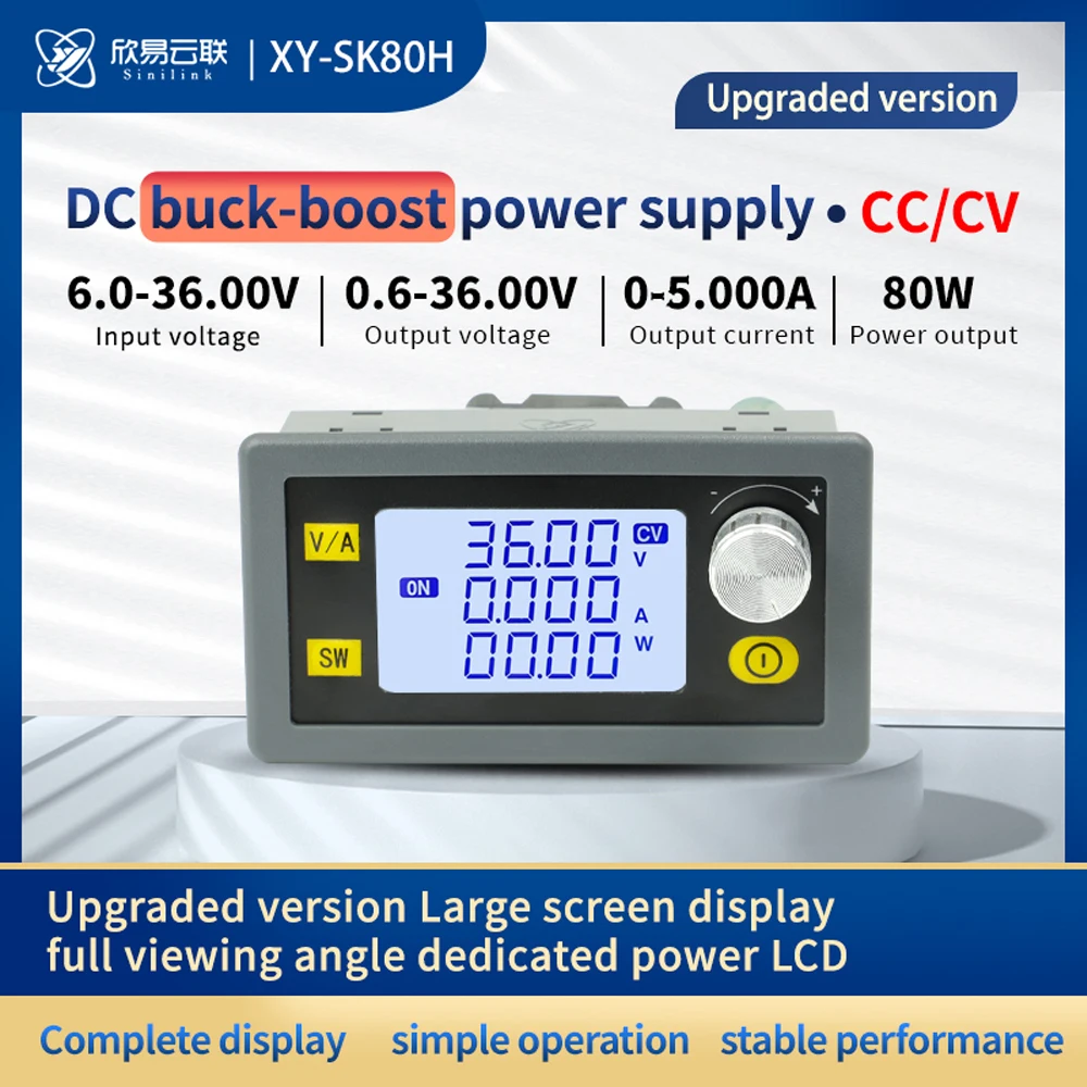 CNC DC Buck Boost Converter Adjustable Voltage Current Regulator Constant 6-36V 80W Power Step-Down Power Supply Module 5V12V24V