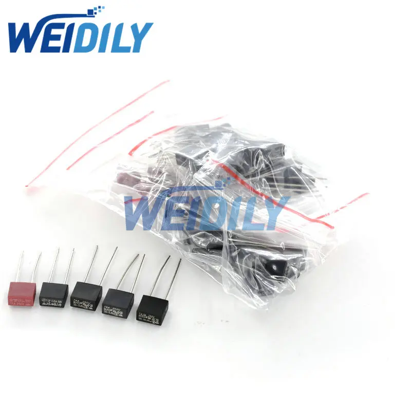 50PCS Square Rectangle Fuse Kit Slow Blow T1A T3.15A T4A T5A T6.3A 250V SS-5 2Pin Fuse Assortment Kit 5Kinds Each 10PCS