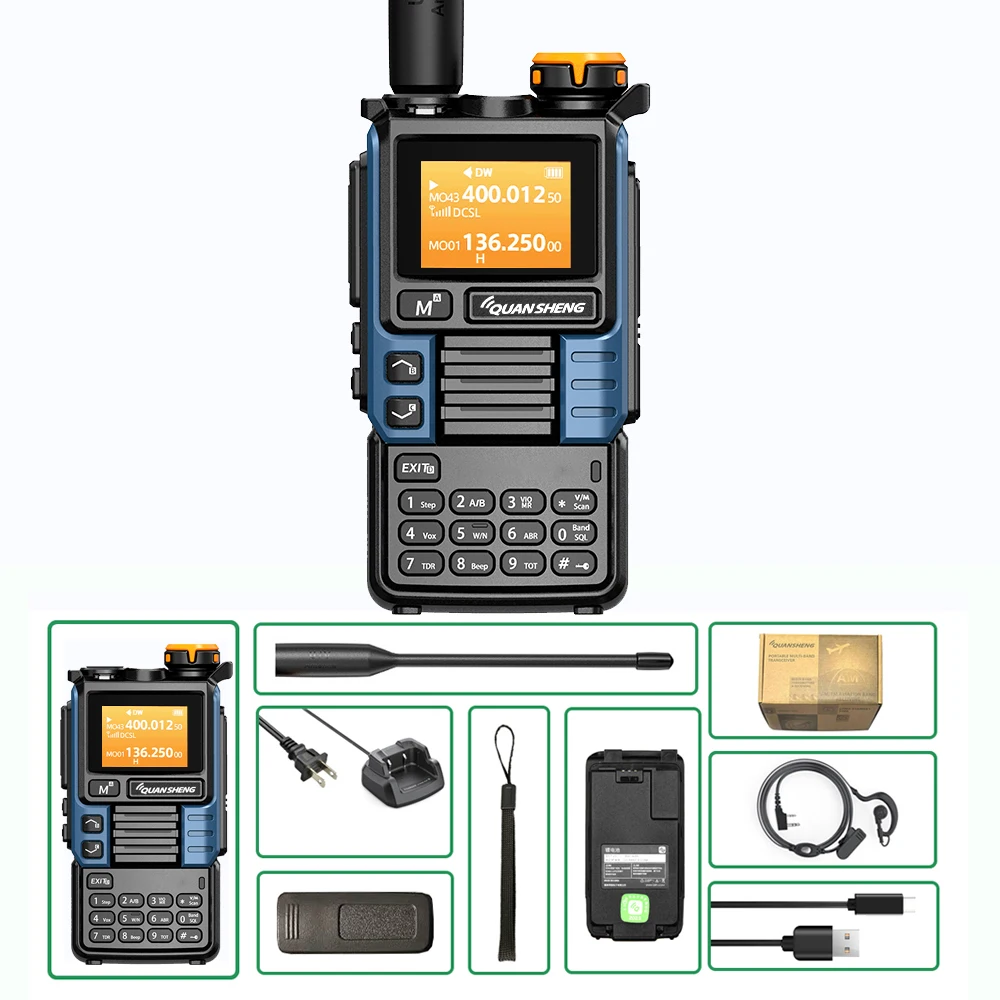 Quansheng UV-K6 Walkie Talkie 5W Air Band Radio Tyep C Lading Uhf Vhf Dtmf Fm Scrambler Noaa Draadloze Frequentie Tweeweg Cb Radio