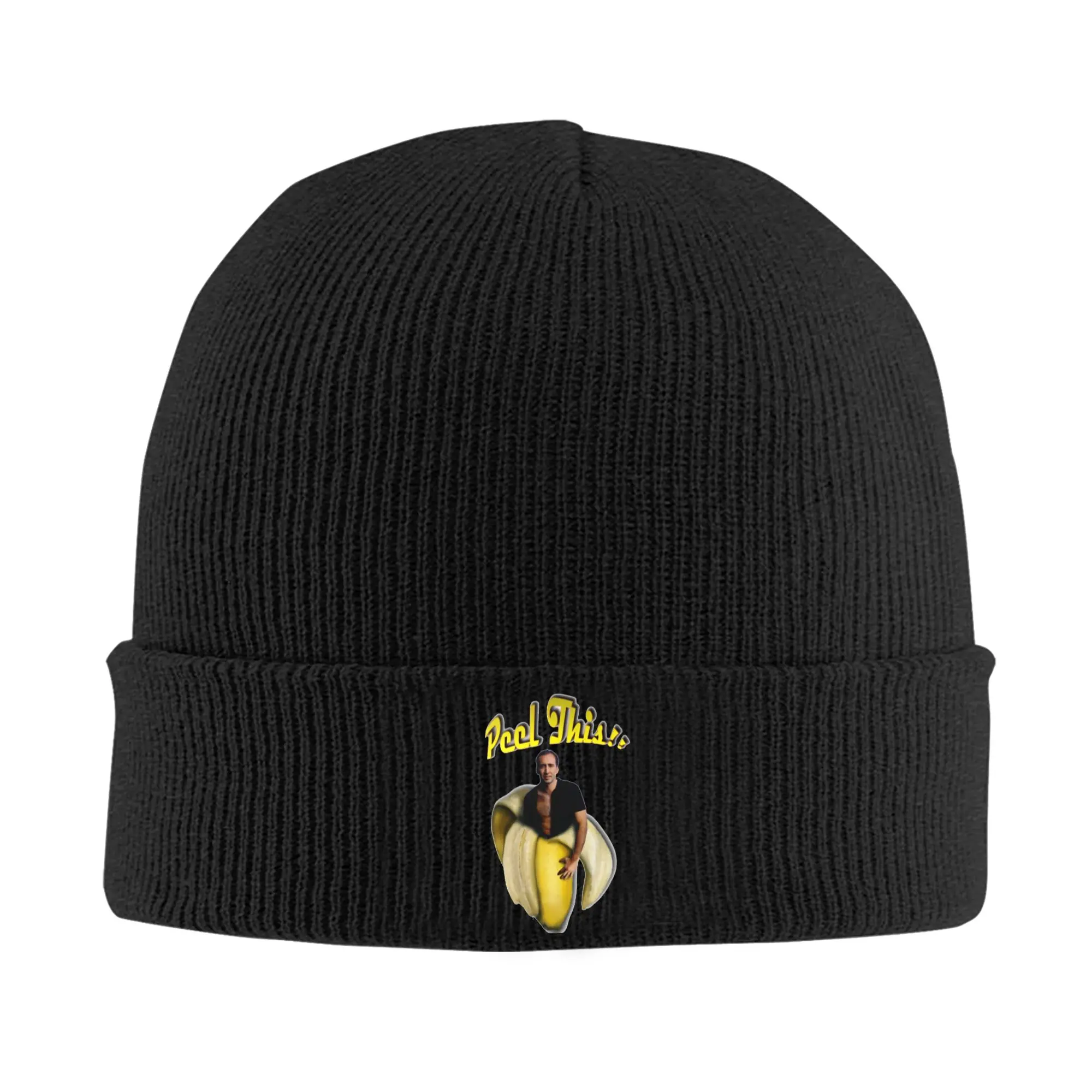 Nicolas Cage Banana Knitted Caps Women's Men's Skullies Beanies Winter Hats Acrylic  Warm Caps