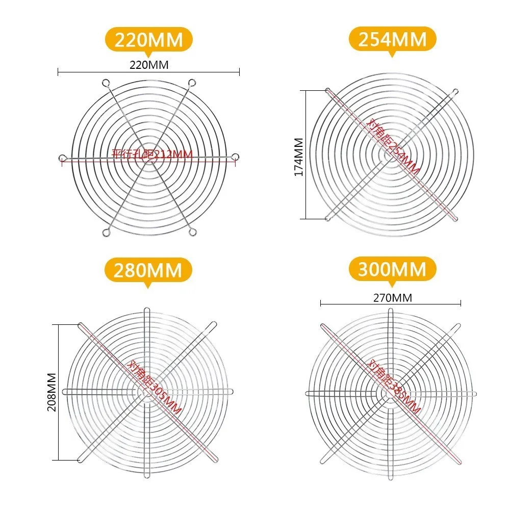 Cooling Fan Guard Metal Grill Computer Cover Fan Grill 30mm 40mm 50mm 60mm 70mm 80mm 90mm 120mm 135mm 140mm 170mm 200mm