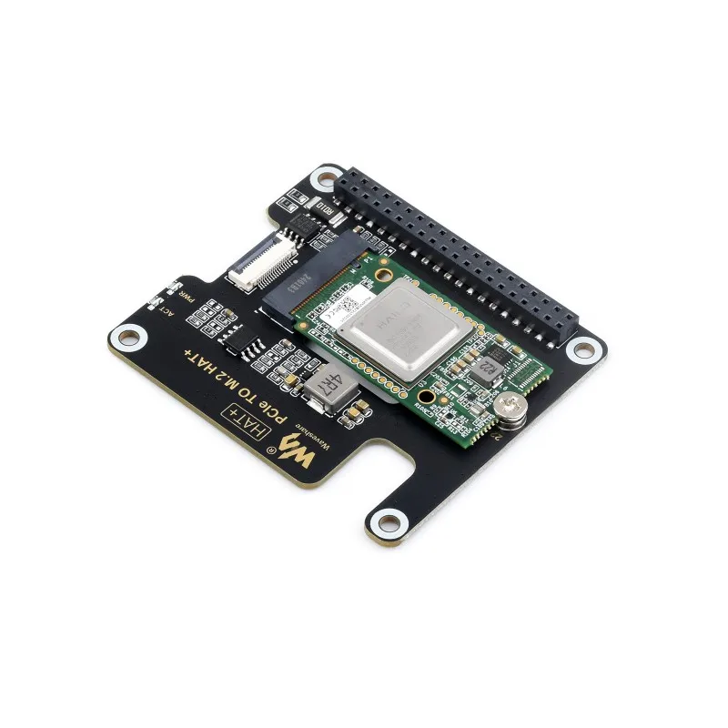 Módulo Acelerador Hailo-8 M.2 AI, baseado no processador 26TOPS Hailo-8 AI, PCIe opcional para placa adaptadora M.2, RPI5