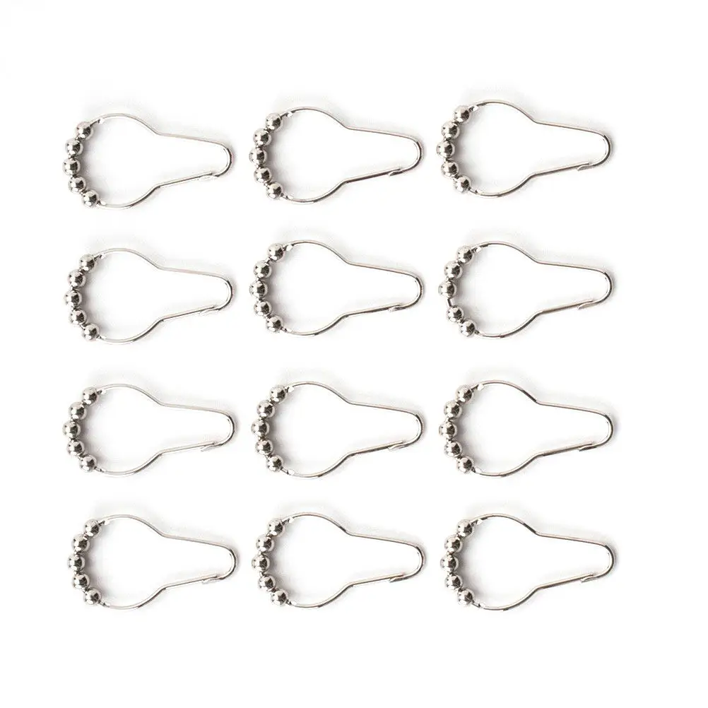 

Крючки для душевых занавесок из нержавеющей стали, белые, с гладкими шарикоподшипниками, не ржавеющие, аксессуары для ванной комнаты, декоративные подвесные крючки