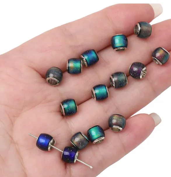 1pcs Alloy Resin Temperature Sensitive Colorful Large Pore Beads  DIY Handmade Beaded Bracelet Decoration Accessories