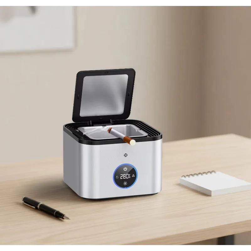 Hot-selling smart ashtray air purifier with infrared gesture function, gas sensor, air quality display