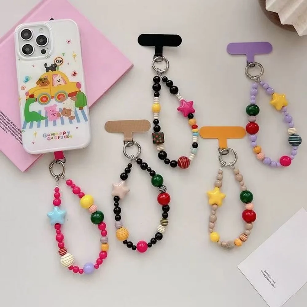 

[Lw] Niche childlike fun color Harajuku yellow star beaded mobile phone chain wrist rope ccd camera oblique backpack lanyard