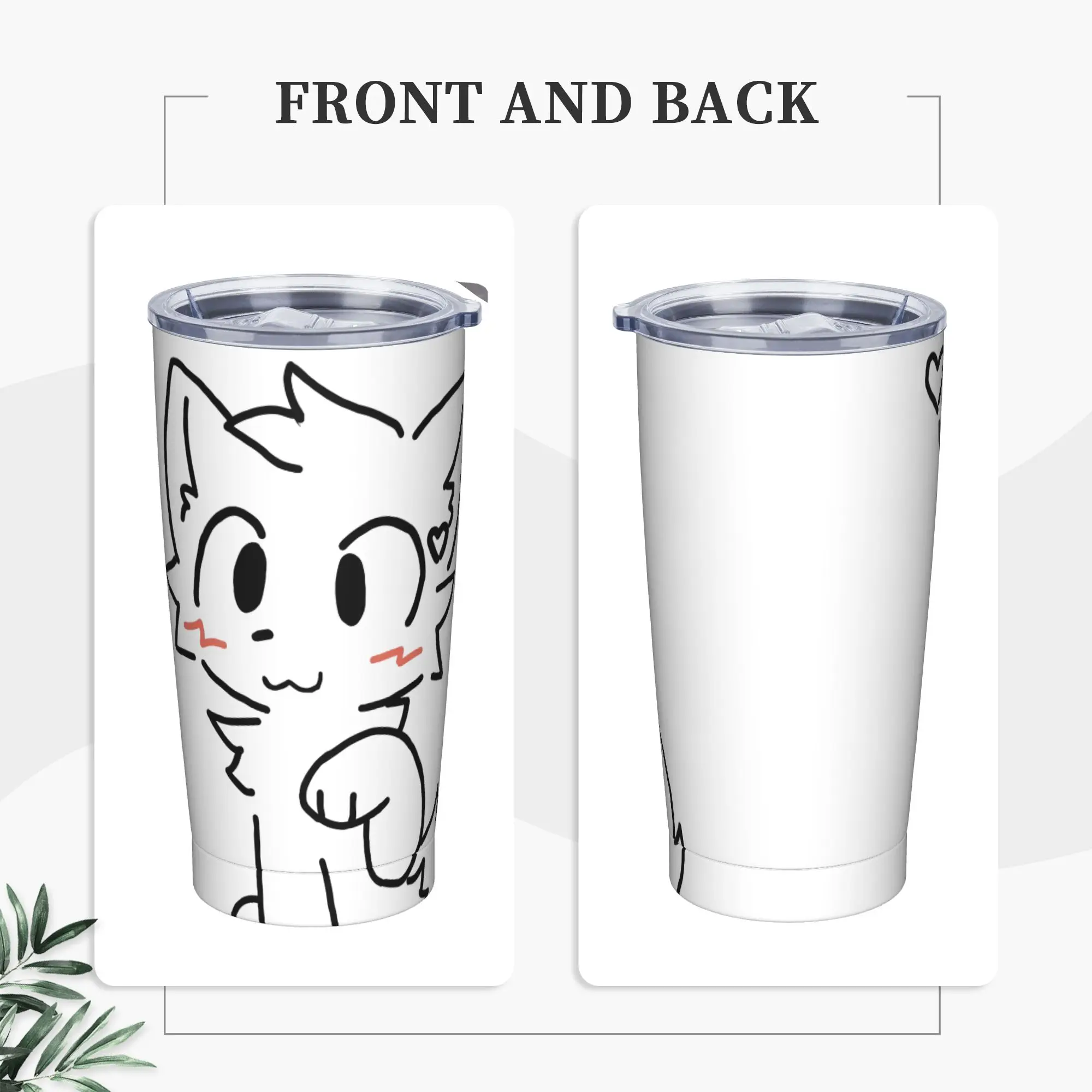 Boykissers Silly Tumbler Vacuum Insulated Cat Thermal Cup with Lid Straw Office Home Mug Hot Cold Drink, 20oz