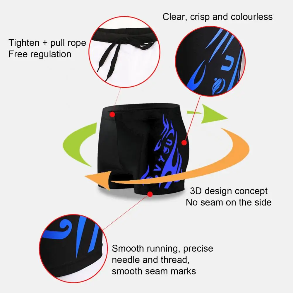 Summer Men Swim Shorts High Waist Flame Print Beach Tight Swimming Trunks Swimsuit Sports Surf Shorts Trunks Плавать Трусики image 6
