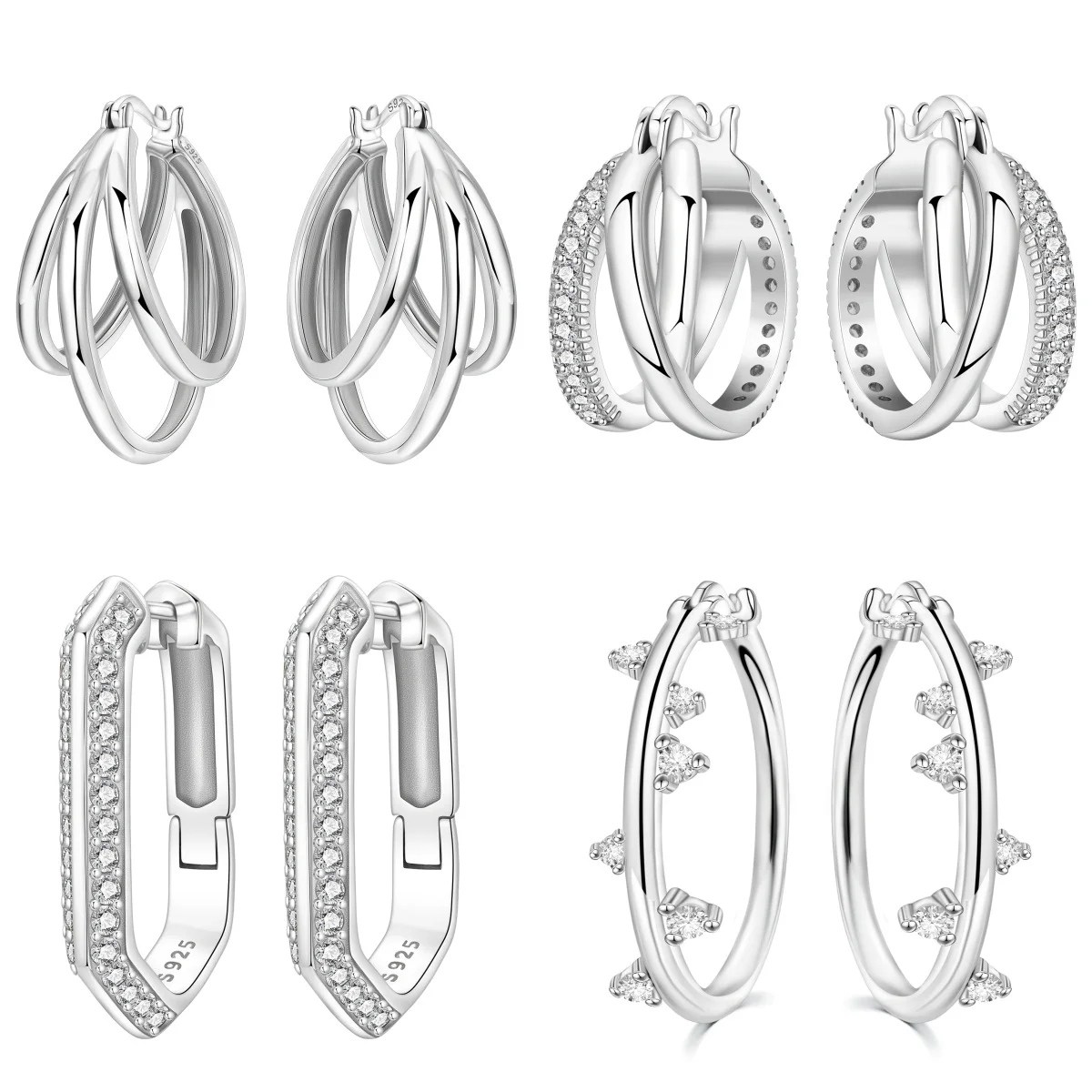 Orstarry S925 Sterling Silber Ohrringe Vielseitige und einzigartige Ohrringe Originalschmuck für Frauen Geburtstagsgeschenke