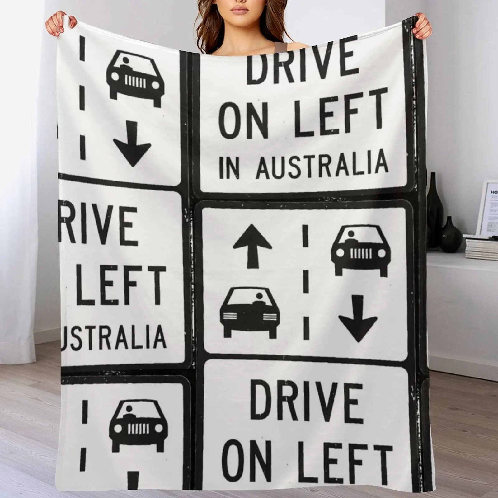 

New Drive on the left in Australia - road sign Throw Blanket christmas decoration Softest Blankets