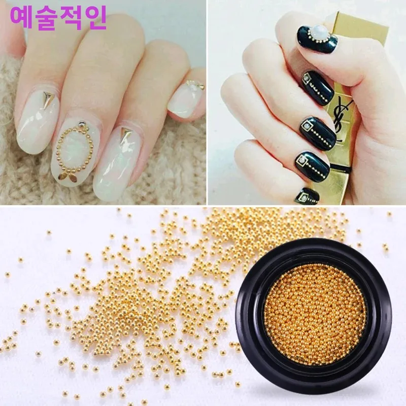 Mini Steel Ball Nail Art Gold Silver Micro Beads 3D Caviar Decoration Manicure 0.8mm 1mm 2mm for DIY Craft Jewelry Making