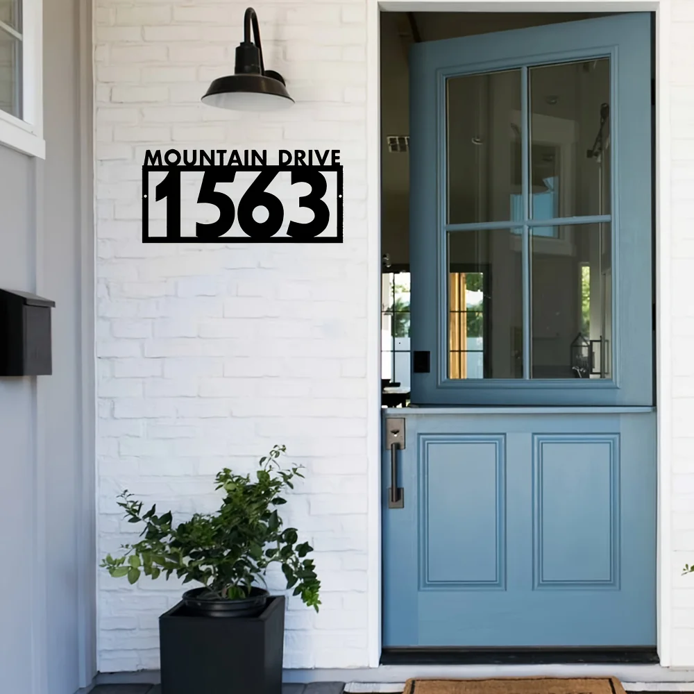 

Custom Metal Address Sign Personalized with House Numbers Street Plaque Ideal for Home Gifts and Holiday Decor Wall Mount