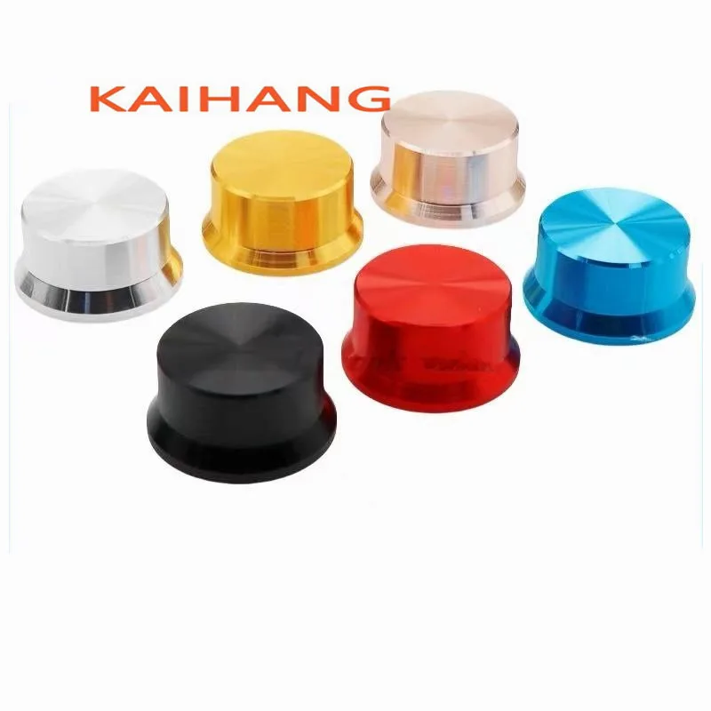 2PCS 30x15mm Aluminum Potentiometer Knob 6mm D Half‑Shaft / Spline Shaft Rotary Knob Cap for Audio Amplifier Mixer Guitar Effect