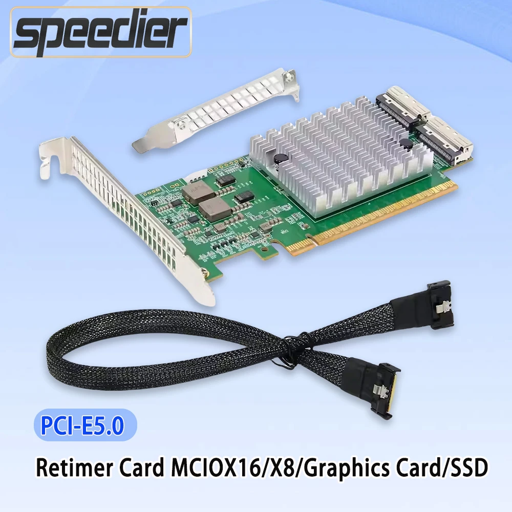

NEW PCIe 5.0 Retimer Card MCIO X16/X8 Graphics Card SSD High - end Laminate computer adapter card Equipped with both ful