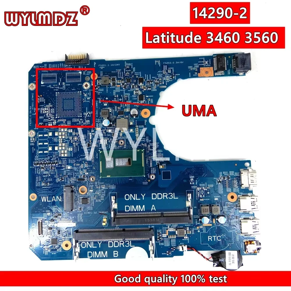 14290-2 85GK8 3215/i3/i5CPU V2G ou UMA GPU Notebook Mainboard Para Dell Latitude 3460 3560 Laptop Placa-mãe CN-05YW2H CN 0D0PG7