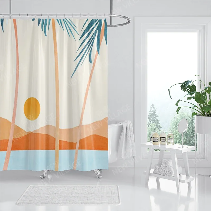 Waterproof fabric shower curtain Bathroom curtain accessories 180x200 Bath curtain for shower 240*200 nordic boho decor 240x200