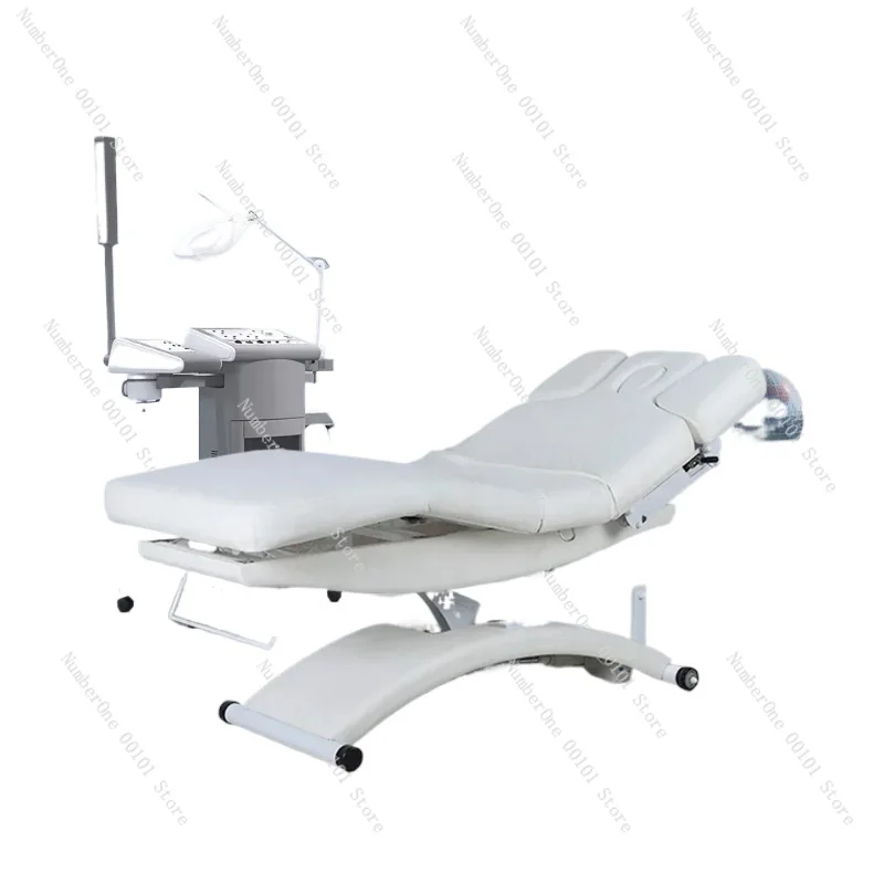 New White Esthetician Therapy Spa Treatment  3 Electric Motor Extension Lash Facial Table De Massage Bed