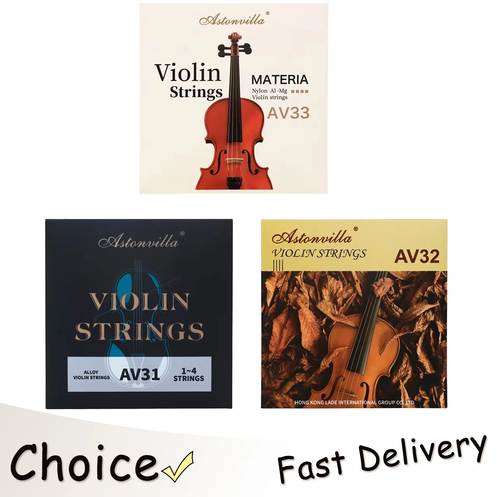 IRIN 3/5/8/10/20 Set Astonvilla Violin String AV31 AV32 AV33 Four-string Violin Strings Metal Bead Head Violin Accessories