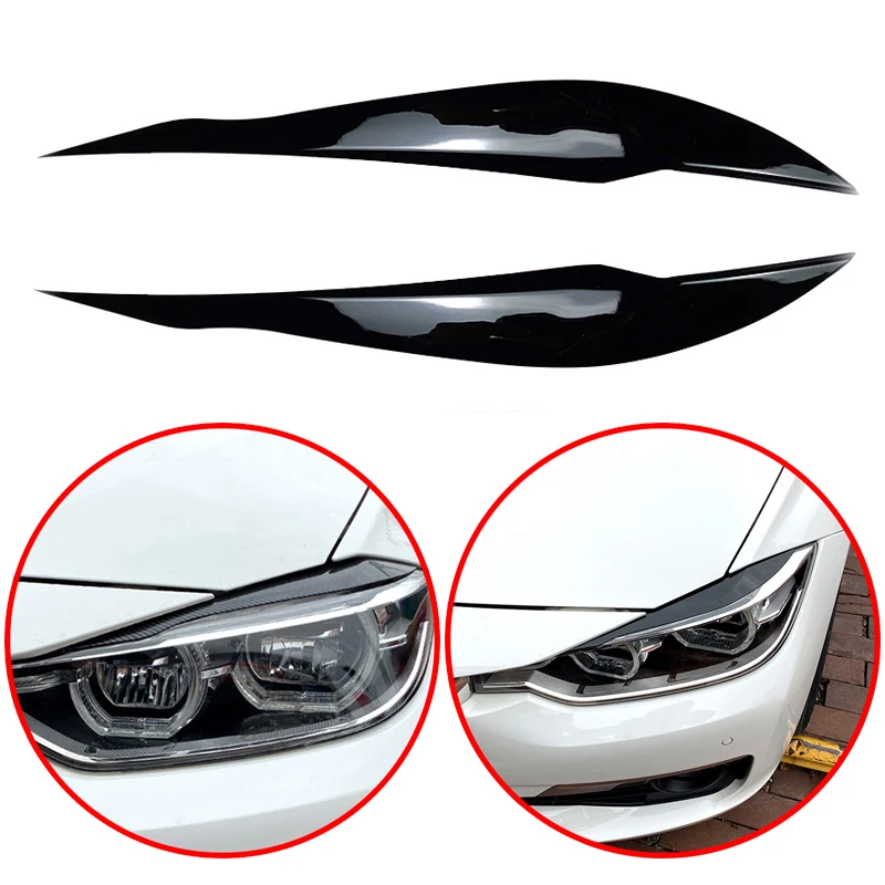 

Car Eyelids Lids Auto Headlight Lamp Eyebrows Cover Trim Stickers ABS Carbon Look For BMW 3 Series F30 F31 318i 320i 2012-2018