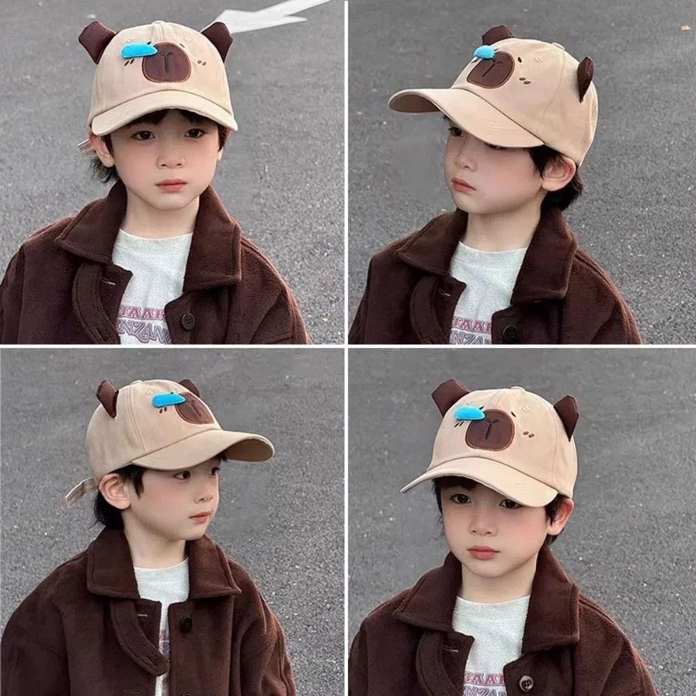 

Fashion Children’s Peaked Cap Snot Capybara Boys Girls Baseball Hat Cotton Cute Sunscreen Hat Kids