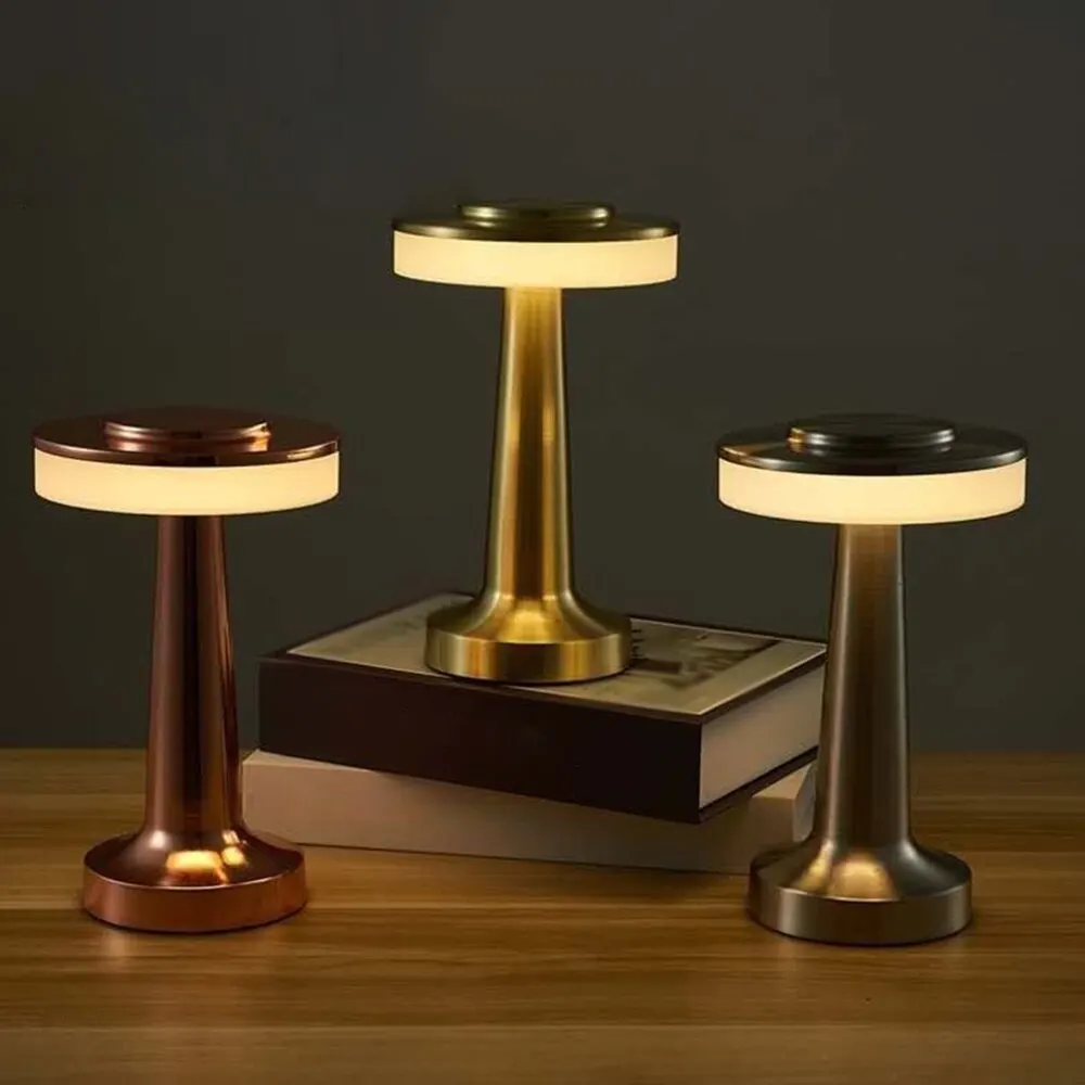 Lámpara de mesa Led Retro recargable por Usb, luz nocturna infinitamente regulable, luz de Camping adecuada para Bar, lámpara de dormitorio, luz de decoración