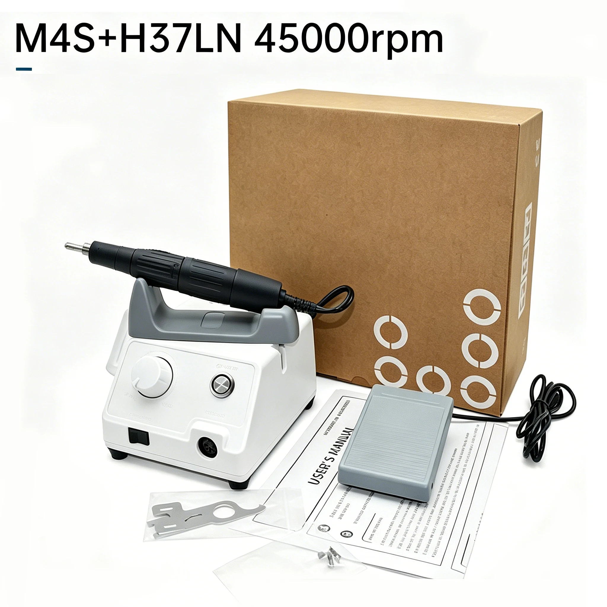 MARATHON M4S Dental Micromotor 45000rpm H37LN Handpiece Foot Control For Zirconia Block Grinding Denture Carving Crown Finishing
