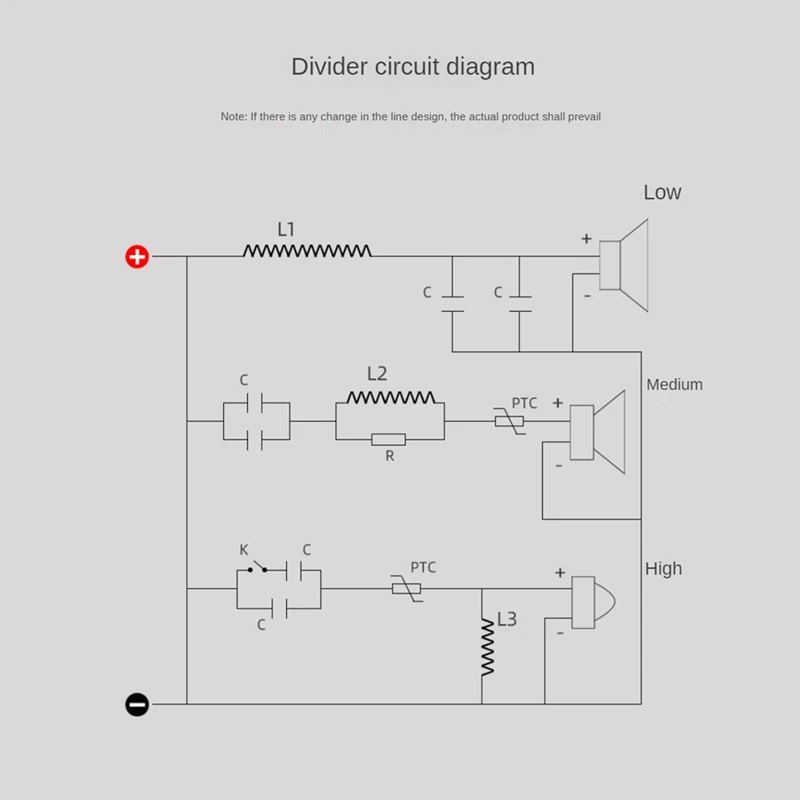 2PCS 3-Way 250W 850/5200Hz Frequency Divider DIY Speaker Filter Circuit Treble Medium Bass Hifi Stereo Audio Crossover