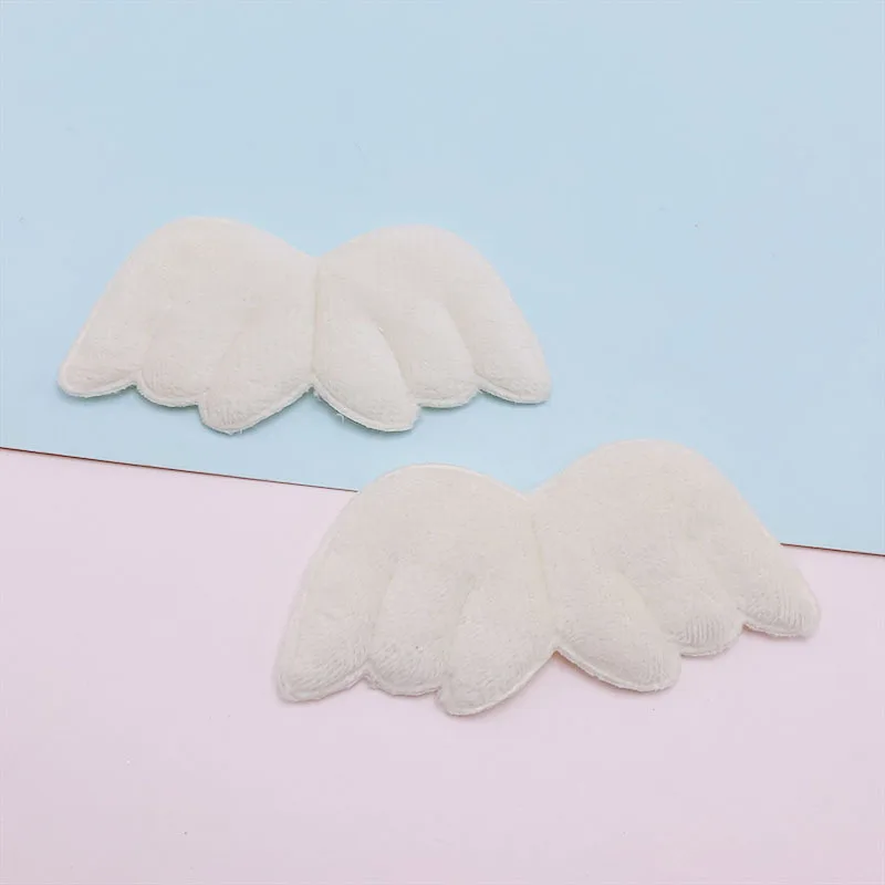 50Pcs 8.5*4CM Two Side Felt Angel Wing Padded Appliques For Children Hat Sewing DIY Headband Hair Clip Accessories Patches