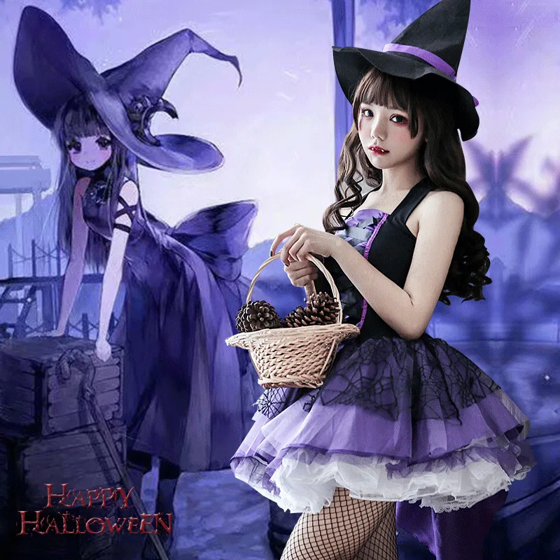 Disfraz de Bruja para Adultos, Traje de Halloween, Maquillaje de Muerte Negra, Ropa de Cosplay para Fiesta, Disfraz Tradicional Chino para Mujer