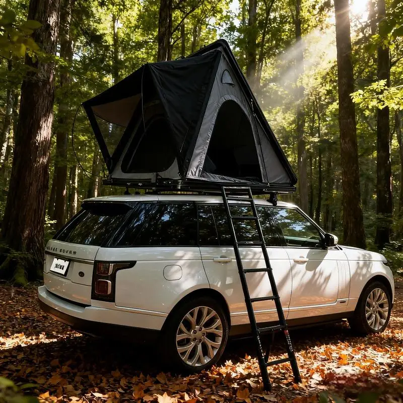 2-3Person Hard Shell Roof Top Tent Spacious Space Mosquito-Proof Mesh Soft Mattress Design Multi-Window Ventilation Waterproof