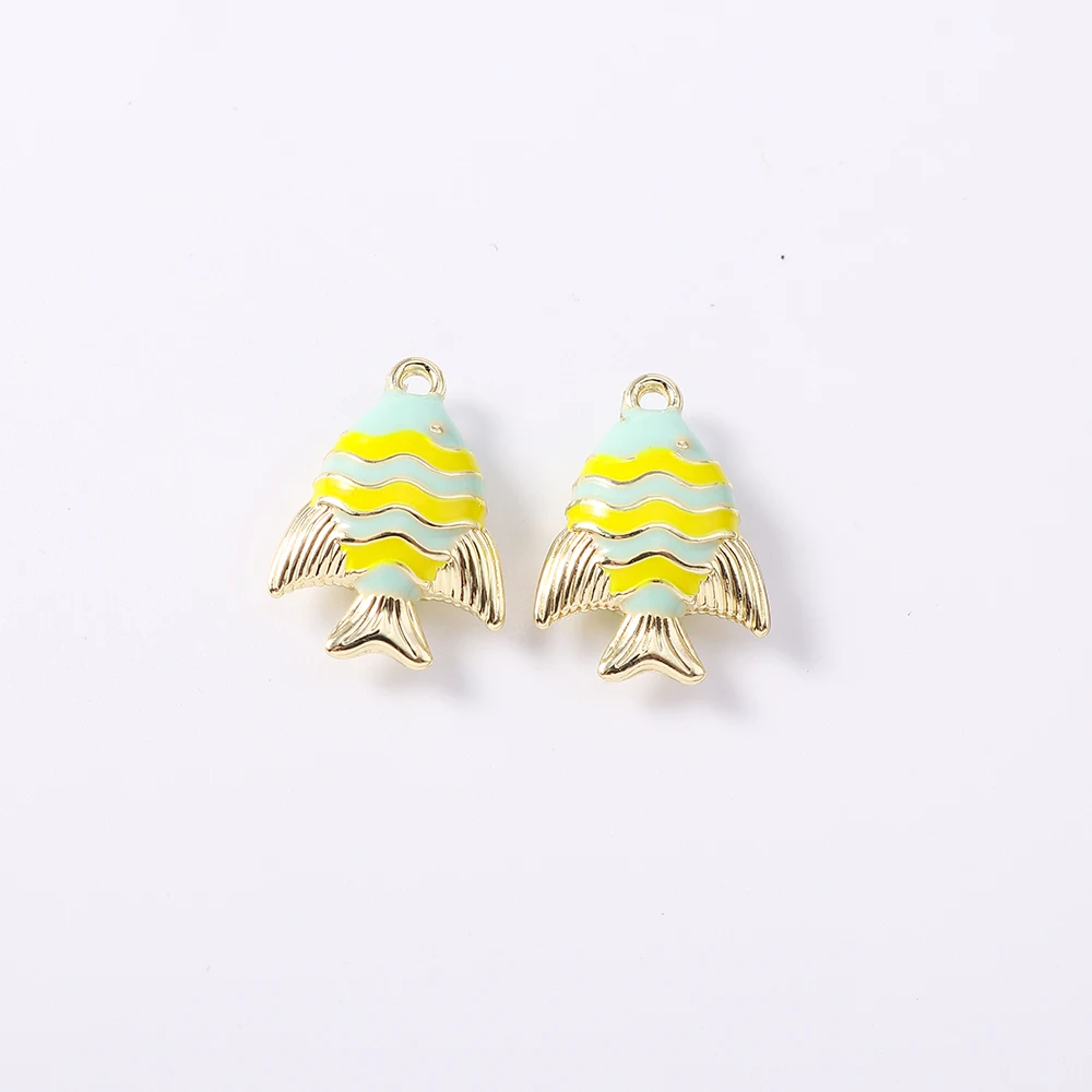 

5pcs Cute Enamel Fish Charms Pendants for Jewelry Making Necklace Earrings Bracelet DIY Handmade Accessories Supplies