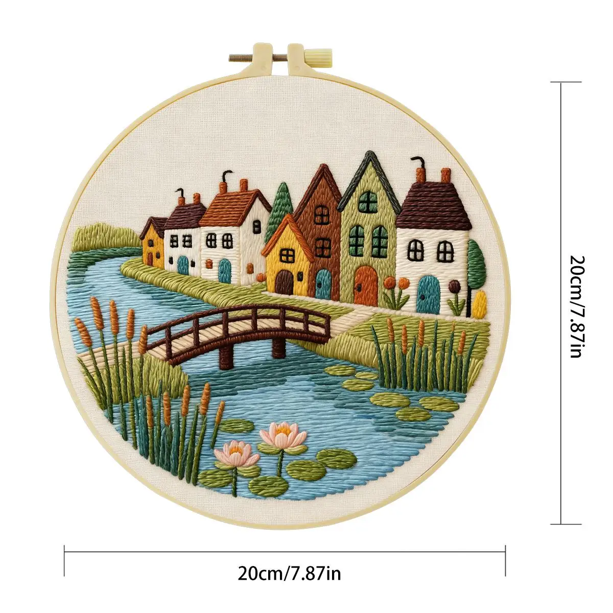 1 Stück 20X20CM/15X15CM 7,87/6,3 Zoll Fluss-Stickerei-Starter-Kit DIY-Kit DIY-Stickerei-Set Handarbeiten Nadelkunst Nähkunst – Detail 3