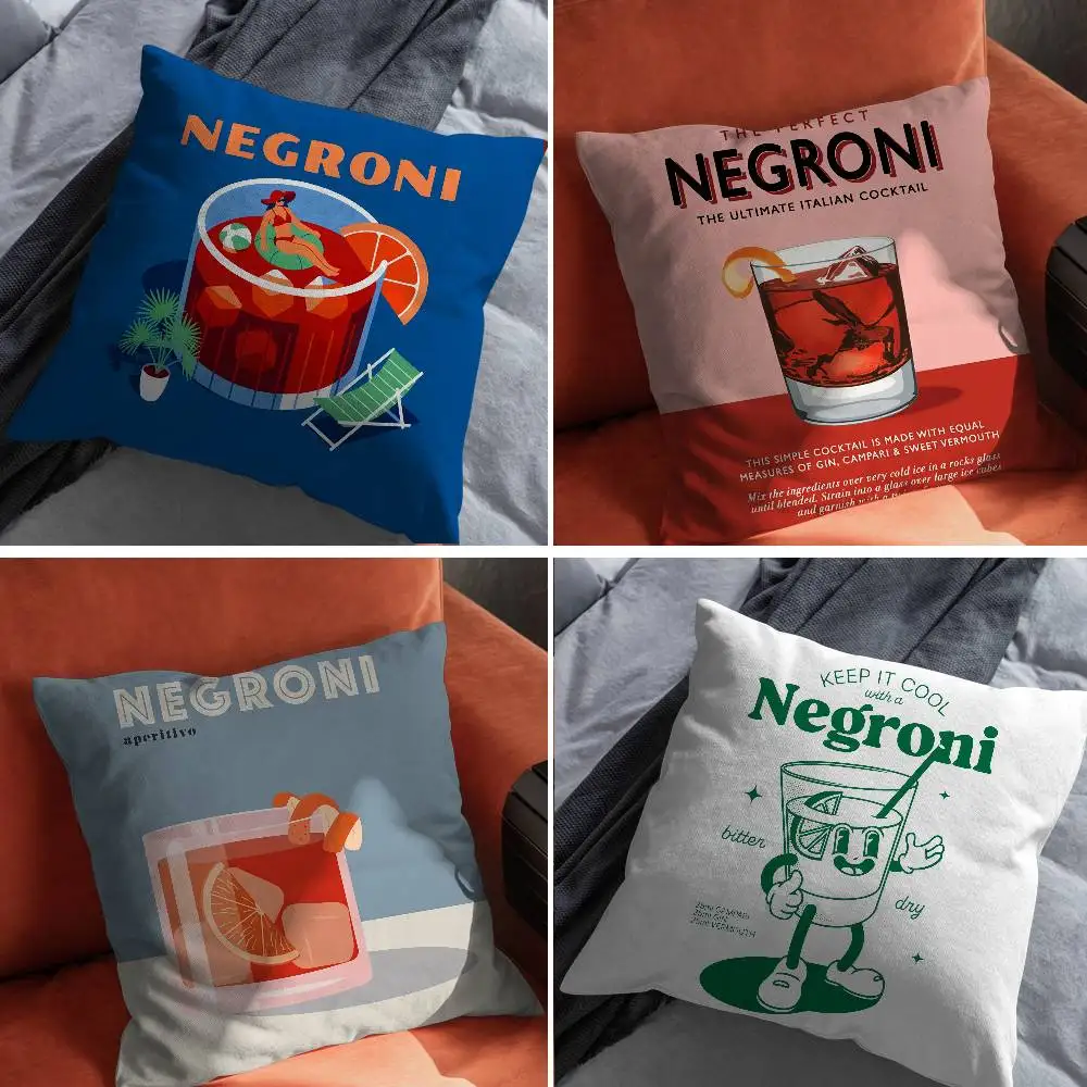 

Negroni Cocktail Pillow Case For Car Pillows 60x60 Cushions Luxury Double sided Cover Home and Decoration Sofa 30x30